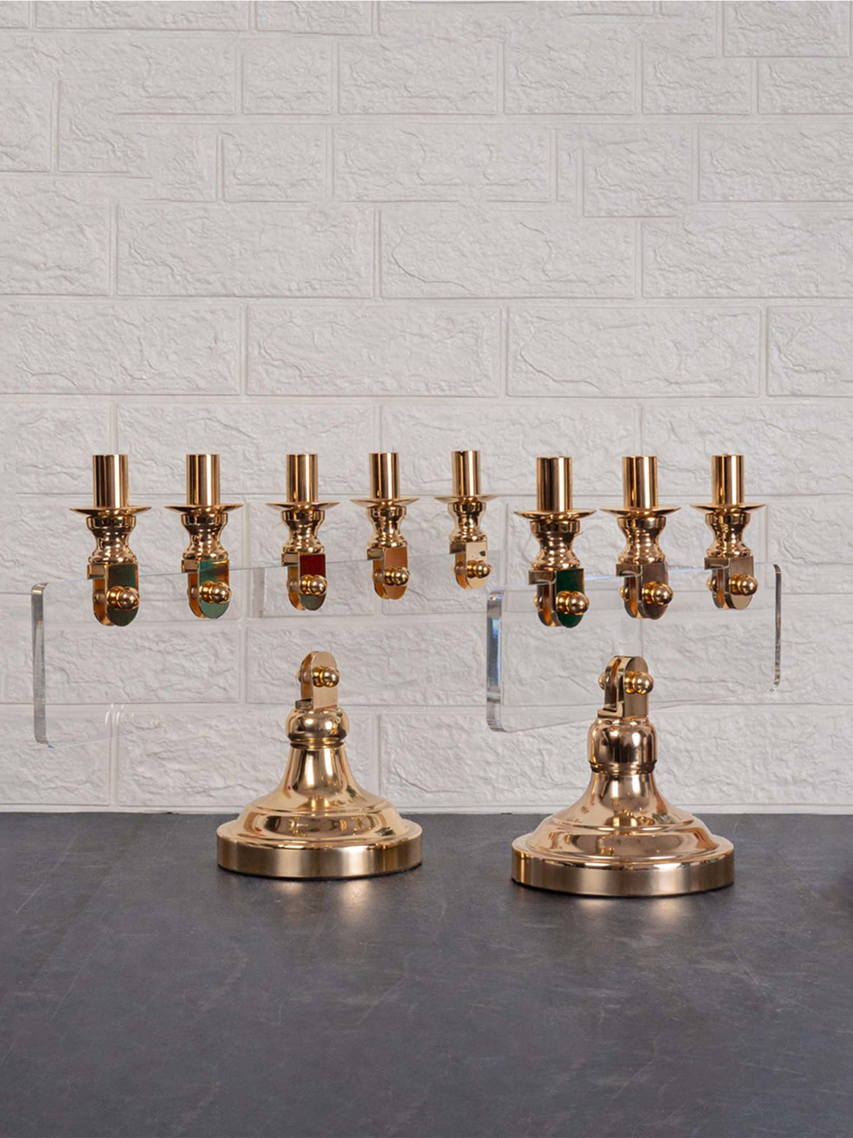 Aarvi Decor Gold Opaluxe 3-Arm Metal & Glass Candle Holder