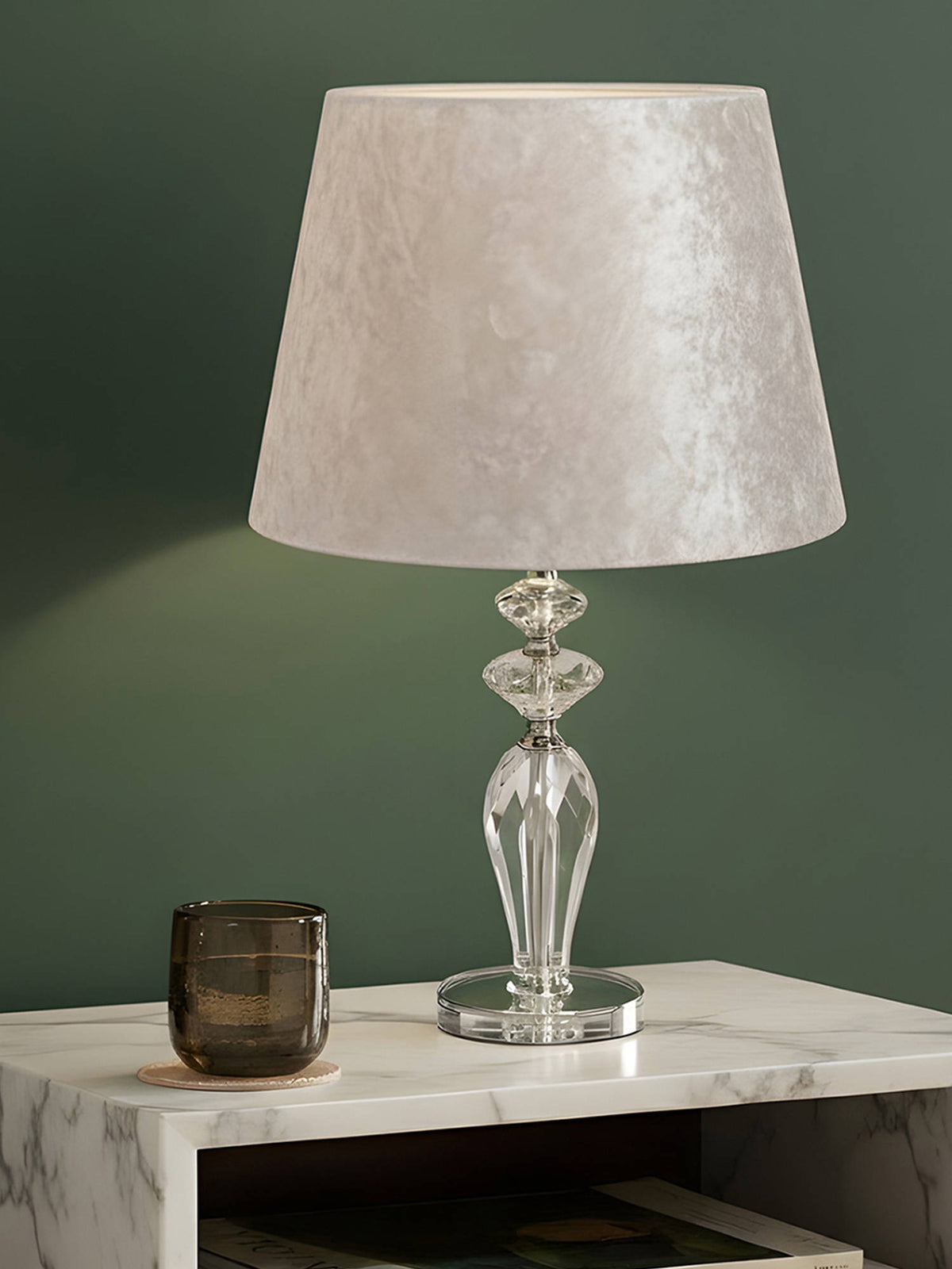 Aarvi Decor Nova Velvet Crystal Table Lamp · One Size