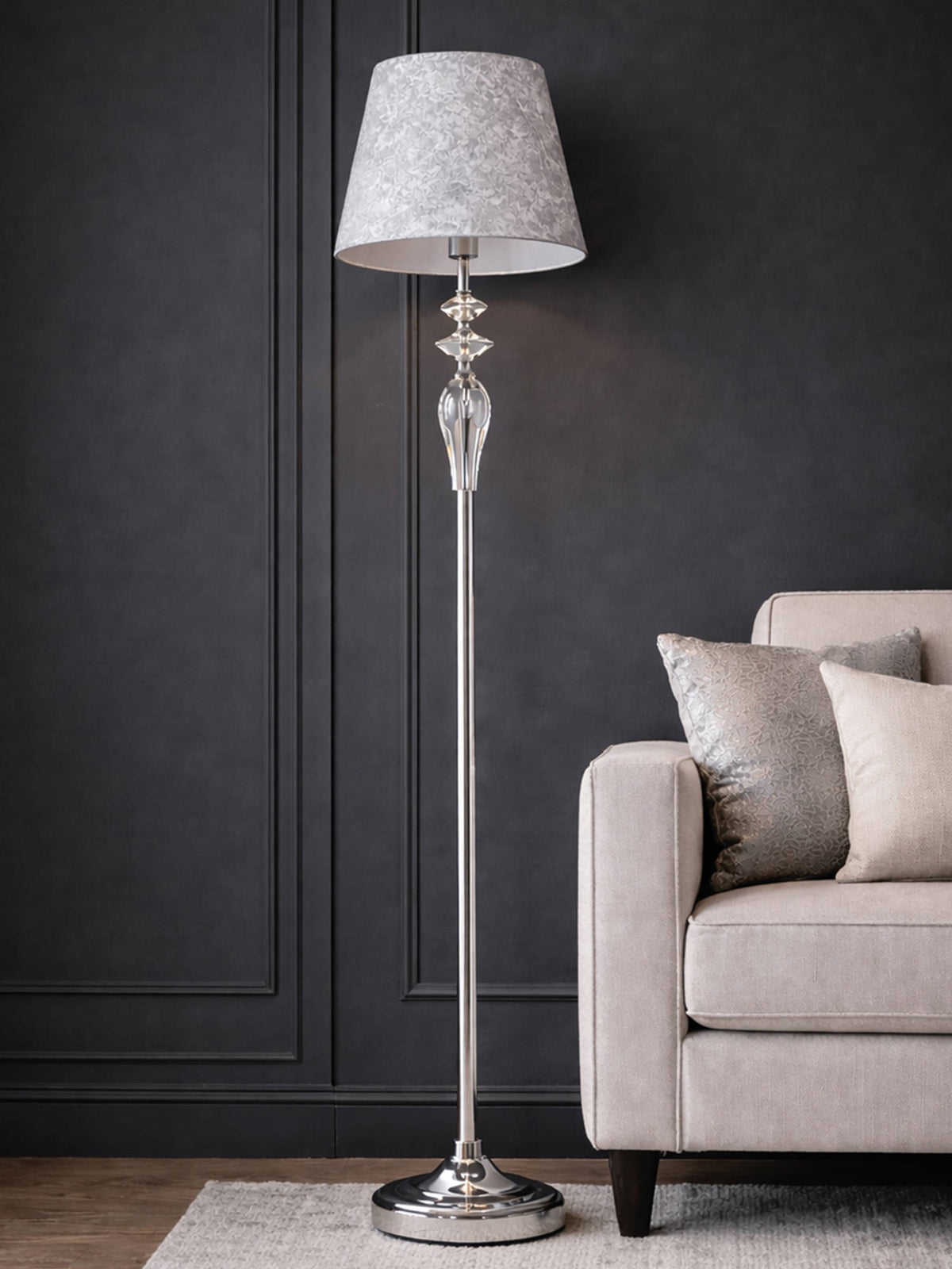 Aarvi Decor Silver Crystal & Metal Decorative Nova Floor Lamp · One Size