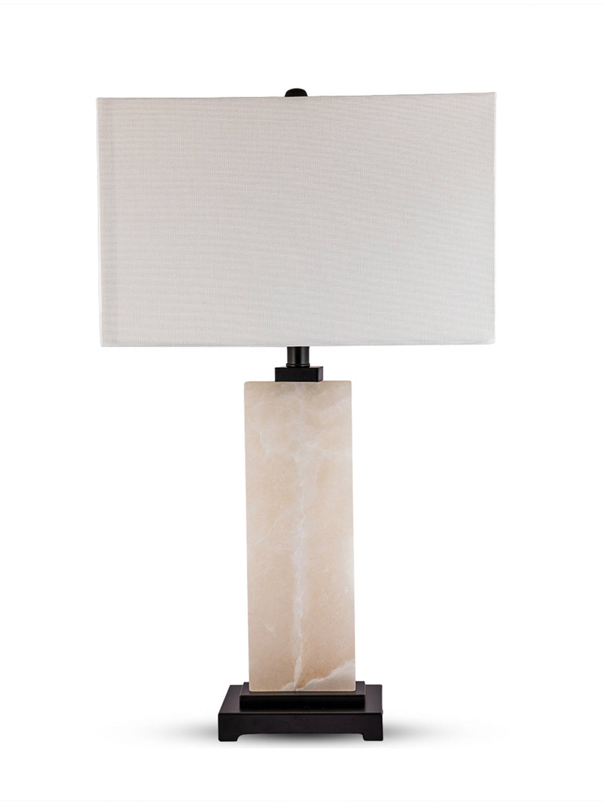 Aarvi Decor White Onyx Decorative Column Table Lamp