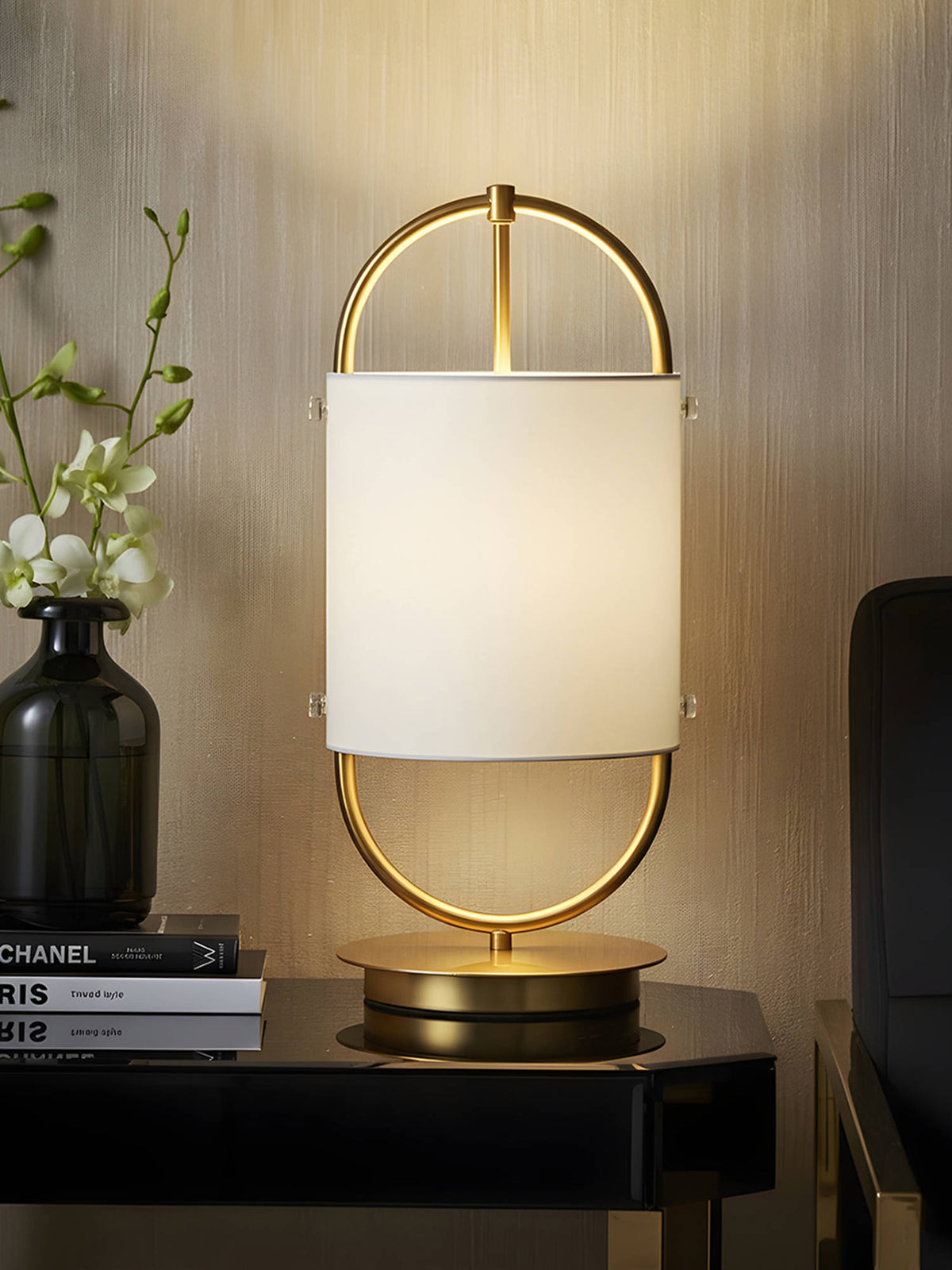 Aarvi Decor White & Glass & Metal Decorative Aurora Halo Lamp
