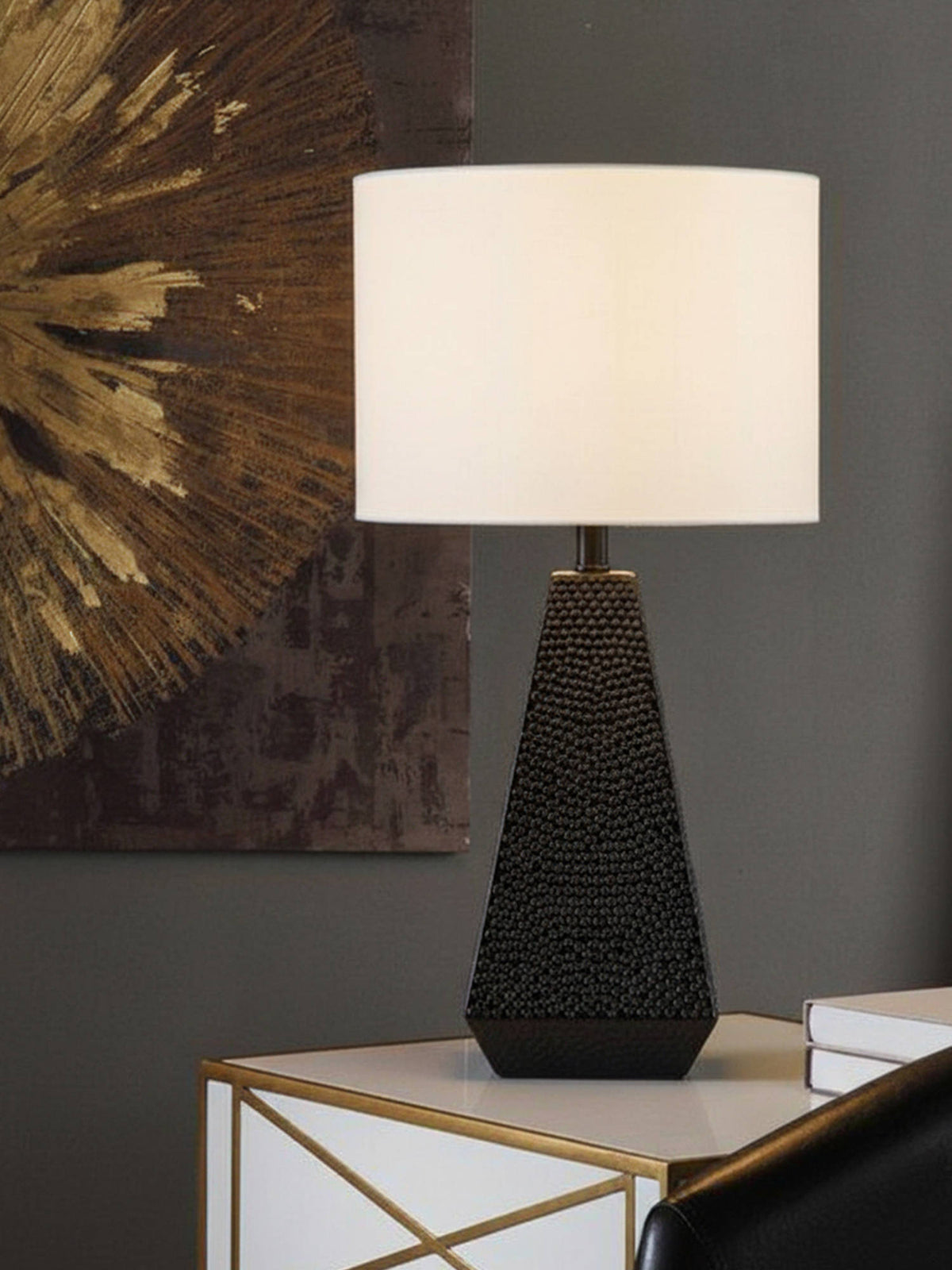 Aarvi Decor White Resin Decorative Noir Prestige Luxe Table Lamp · One Size