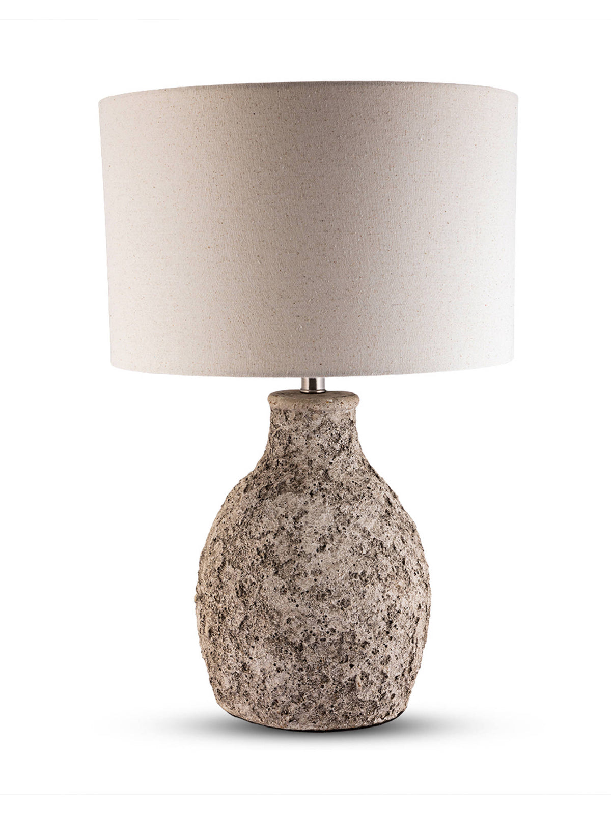 Aarvi Decor Beige Terra Cotta Decorative Artisan Stone Luxe Table Lamp