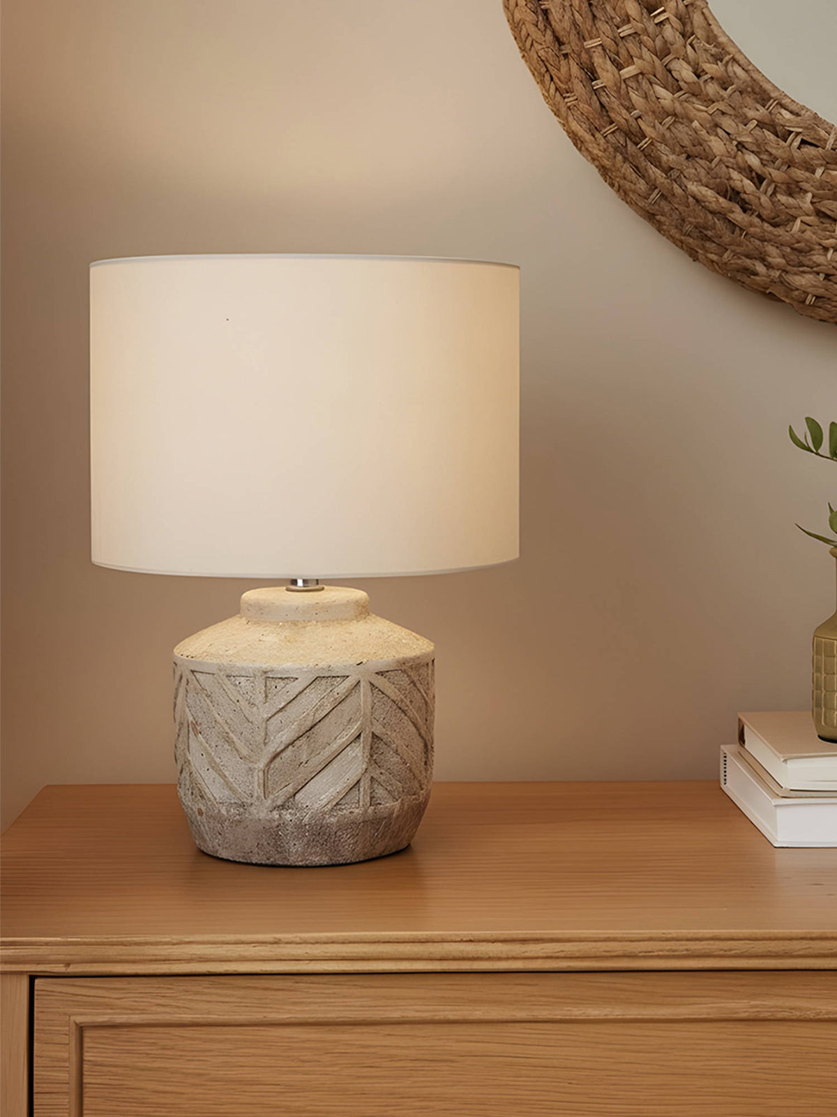 Aarvi Decor Beige Terra Cotta Decorative Royale Luxe Table Lamp