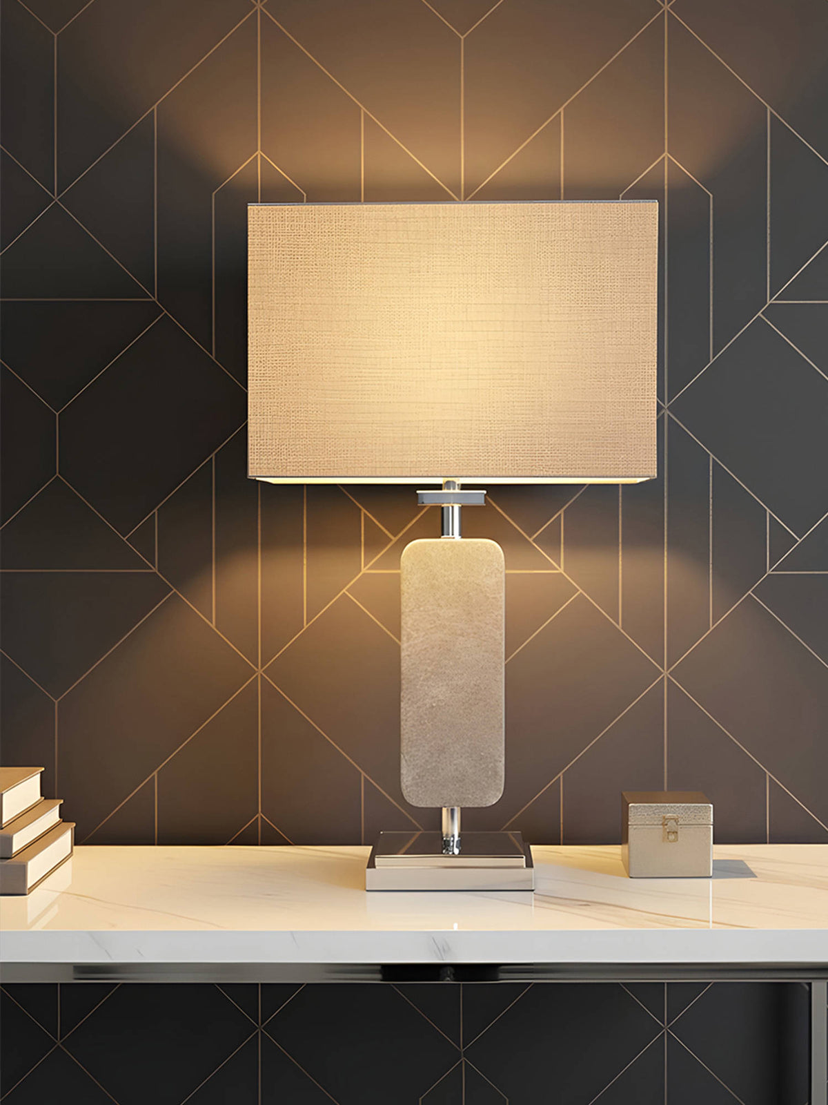 Aarvi Decor Grey Marble Decorative Table Lamp · One Size