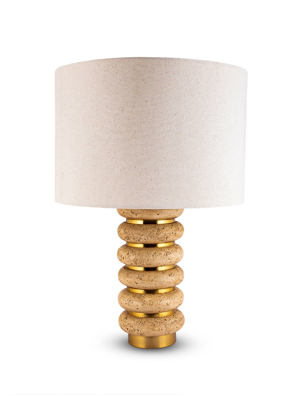 Aarvi Decor Beige Marble Decorative Stacked Stone Elegance Table Lamp