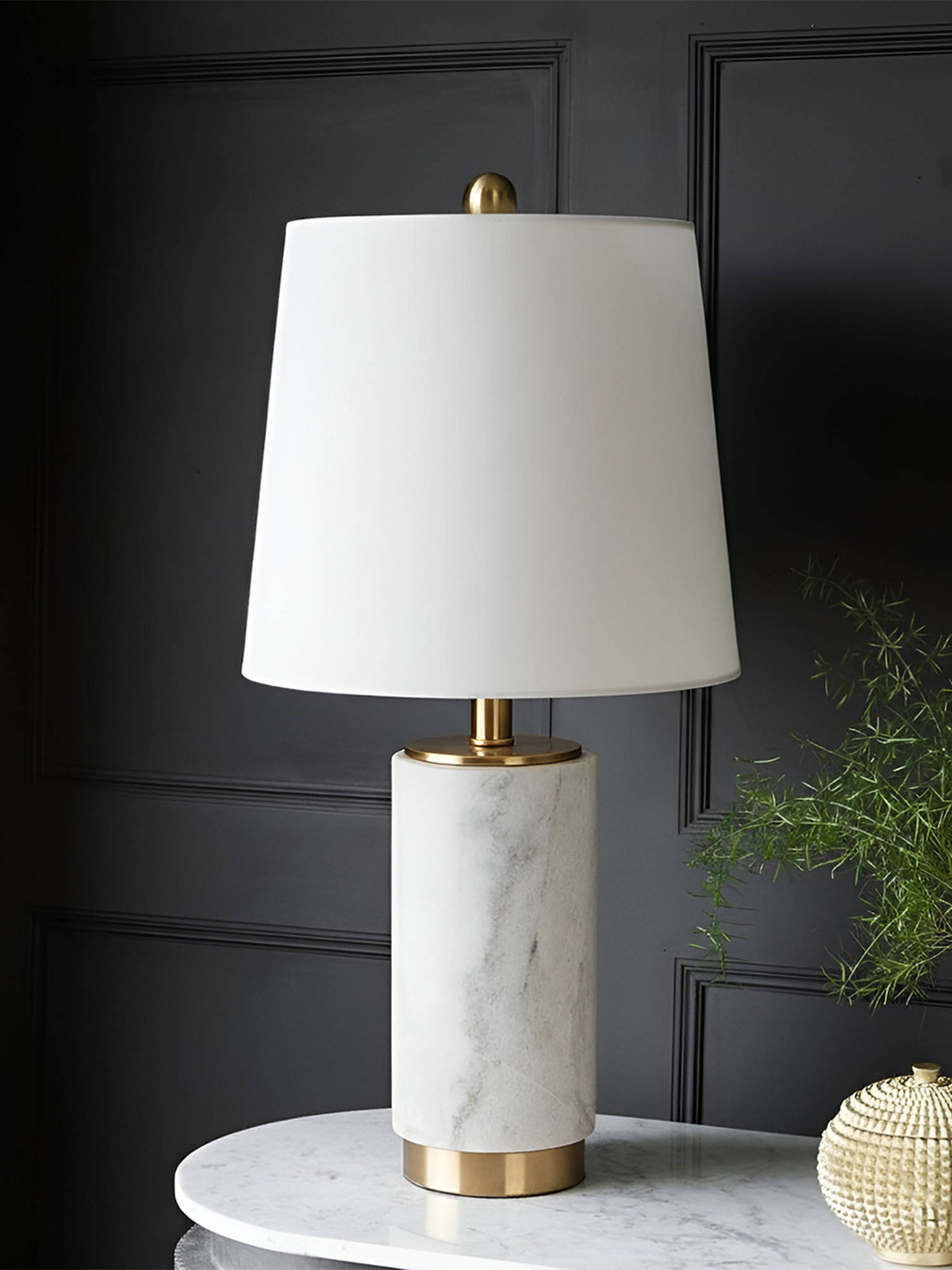Aarvi Decor White Marble Decorative Luxe Lamp · One Size