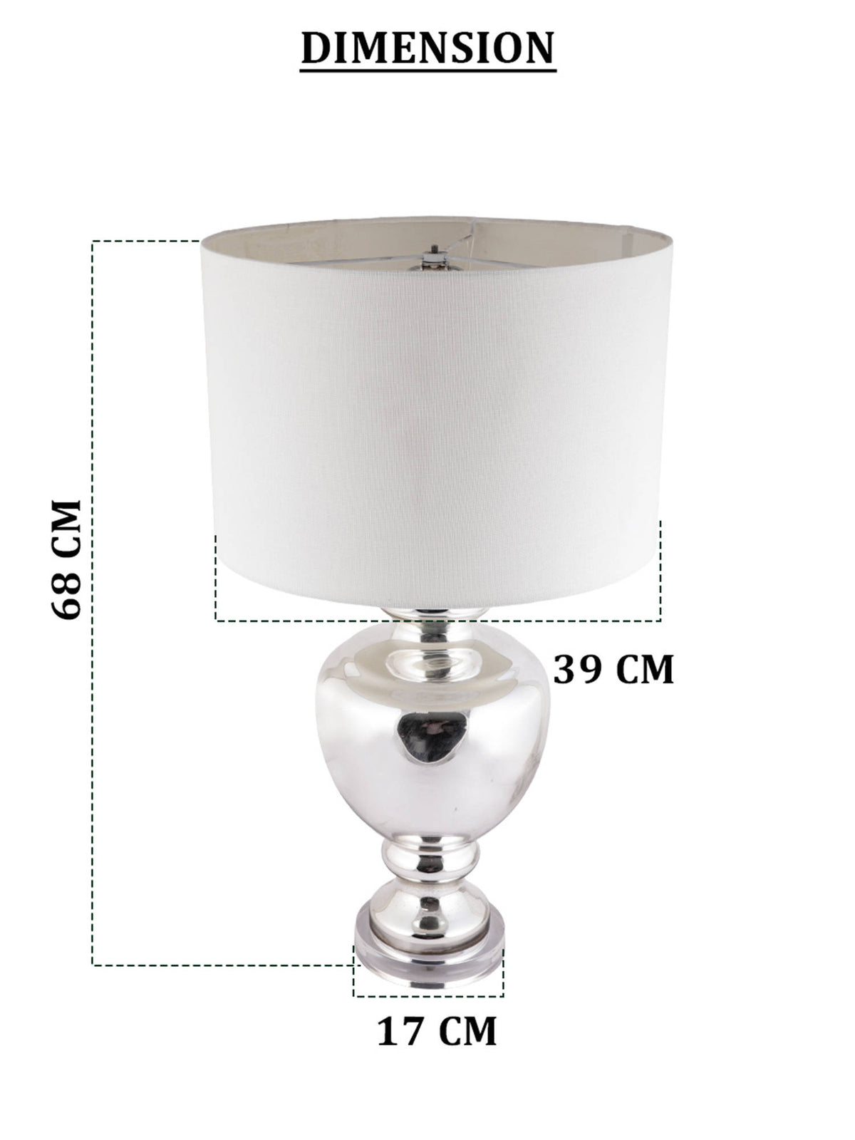 Aarvi Decor Silver Glass Decorative Majestic Aurora Table Lamp
