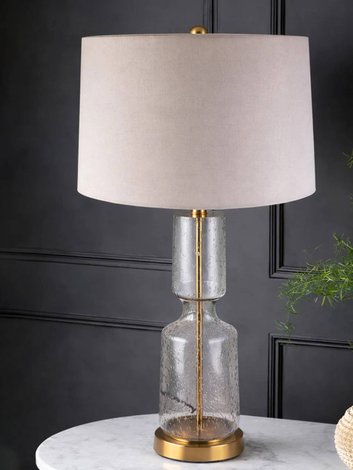 Aarvi Decor Gray Glass Decorative Celeste Luxe Lamp