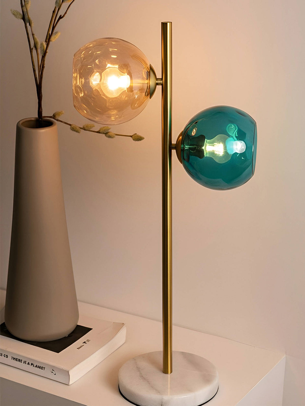 Aarvi Decor Multi-Color Glass Decorative Aurora Duo Globe Lamp · One Size