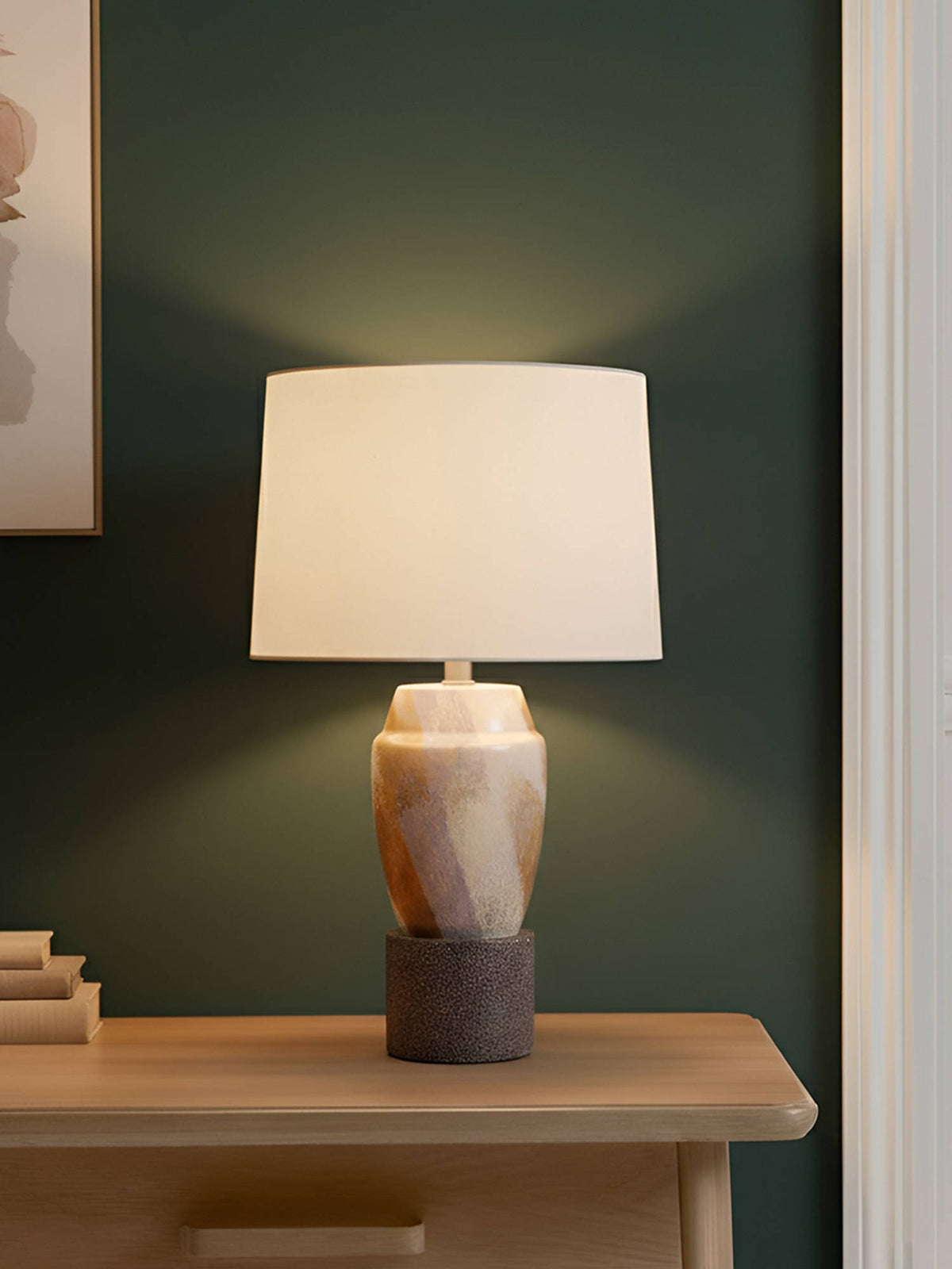 Aarvi Decor Multi-Color Glass Decorative Eclipse Elegance Table Lamp