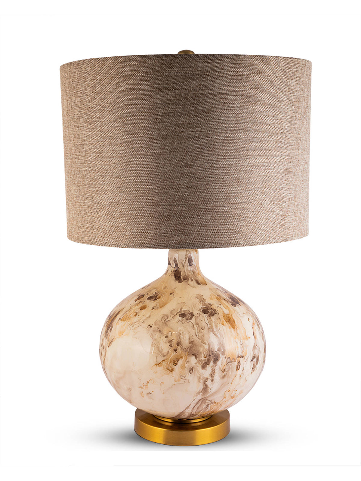 Aarvi Decor Brown Glass Decorative The Gilded Swirl Lamp · One Size