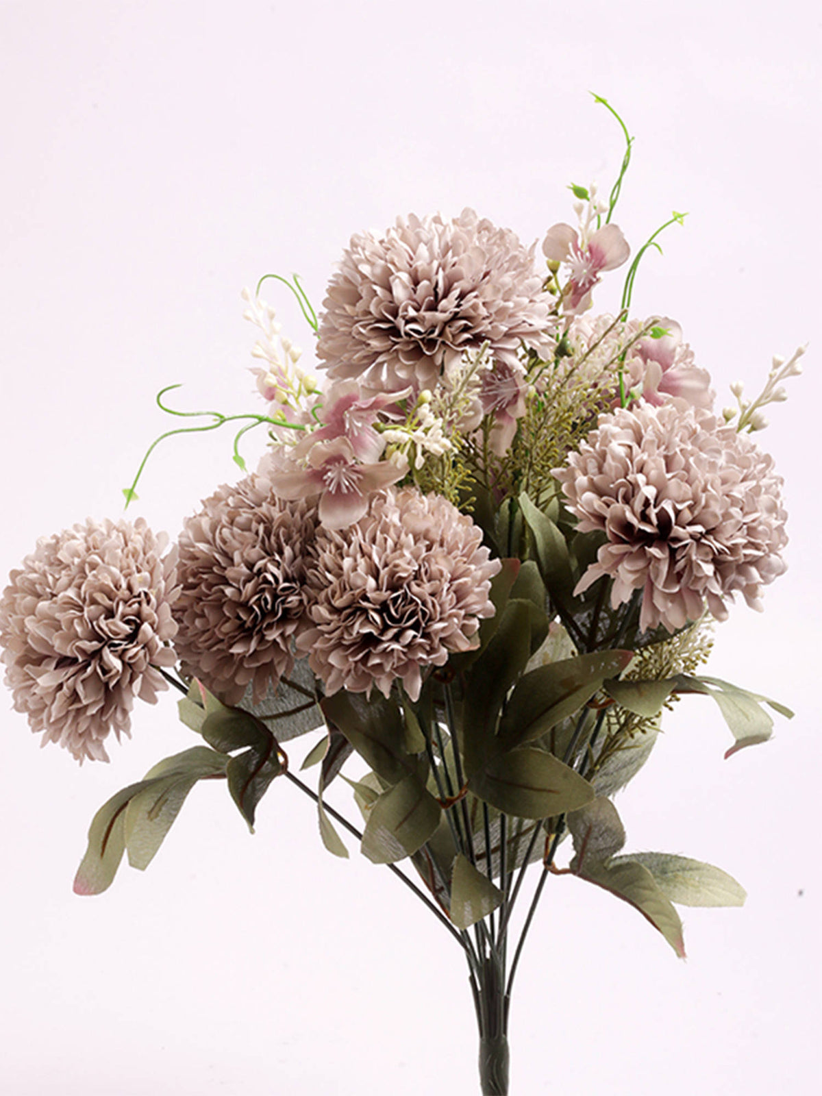Aarvi Decor Mauve Chrysanthemums Silk Bunch Single Stem Flower