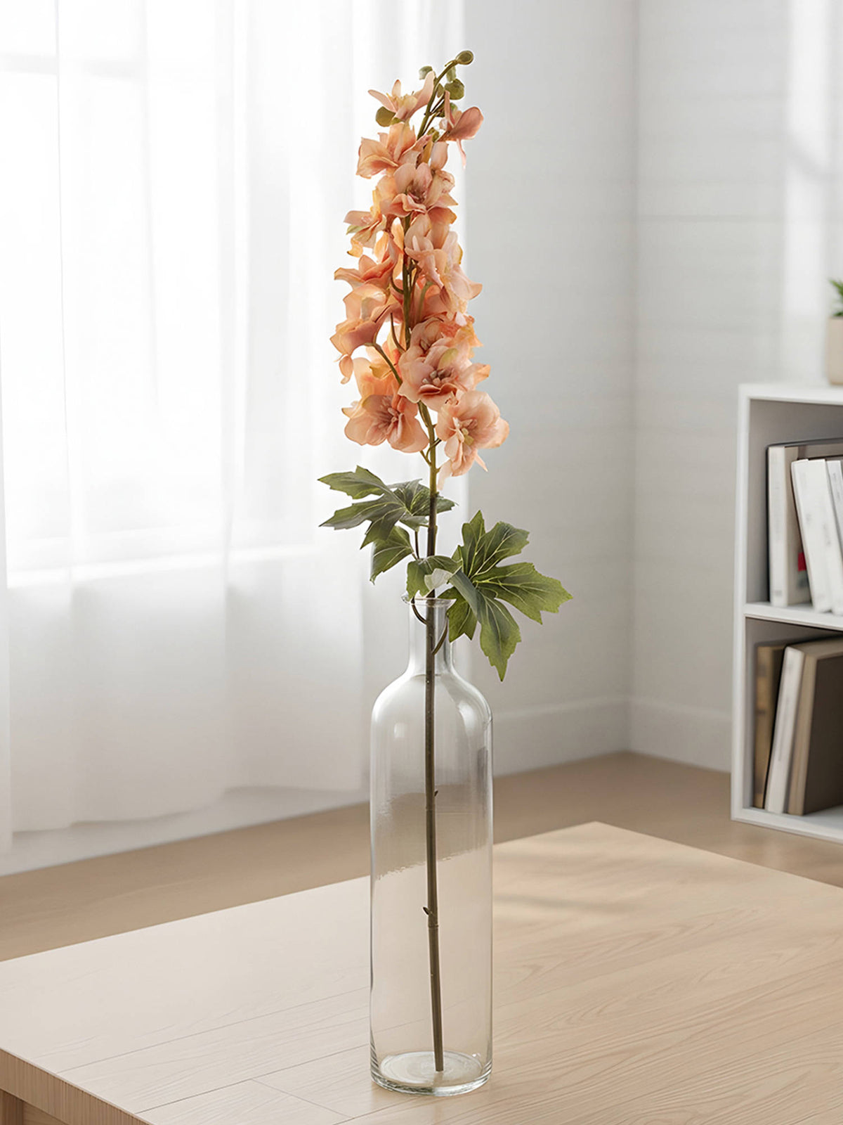 Aarvi Decor Peach Cherry Blossom Silk Stem Single Stem Flower