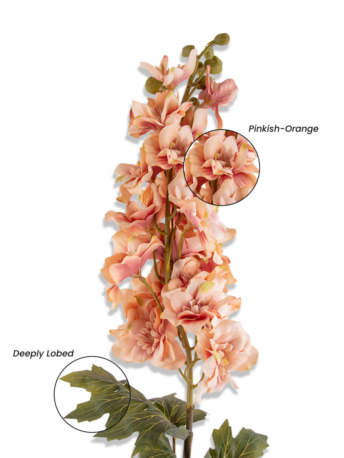 Aarvi Decor Peach Cherry Blossom Silk Stem Single Stem Flower