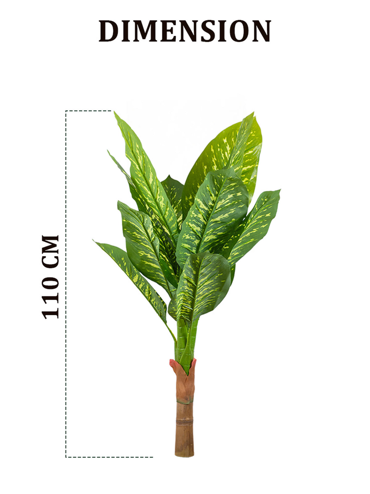 Aarvi Decor Green Dieffenbachia Artificial Plant Big Size For Home Decor Without Pot