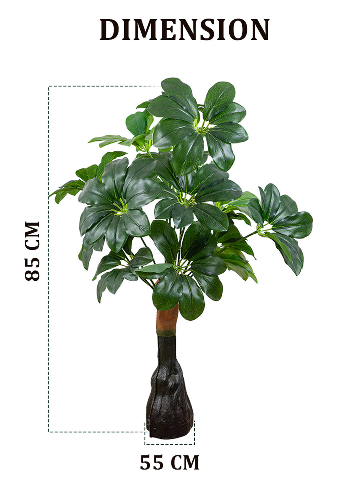 Aarvi Decor Green Artificial Umbrella Plant With Base Big Size For Home Decor Without Pot