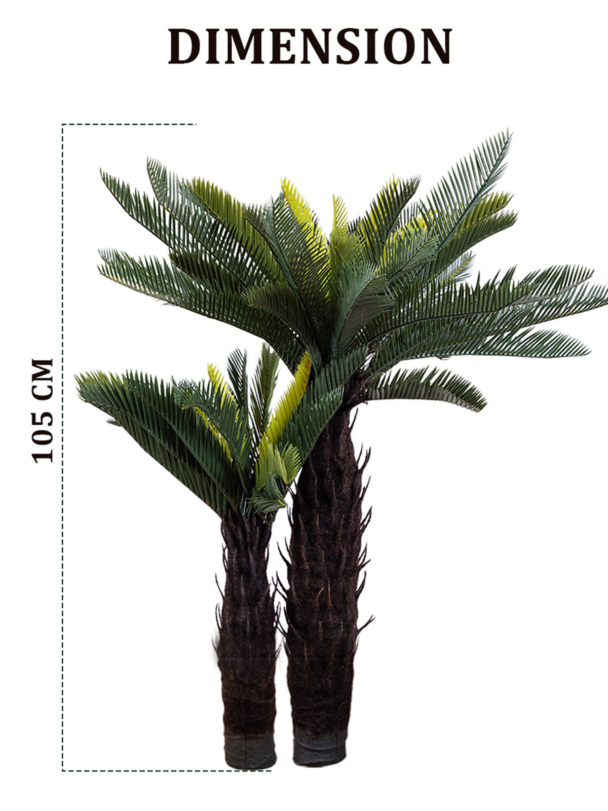 Aarvi Decor Green Double Cycas Palm Artificial Plant Big Size For Home Decor Without Pot