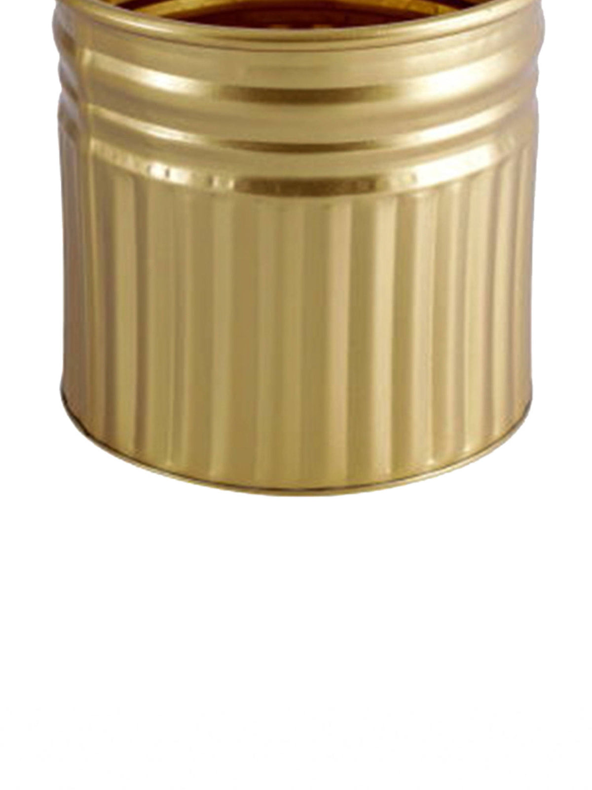 Aarvi Decor Golden Metallic Freestanding Round Radiant Stripes Planter