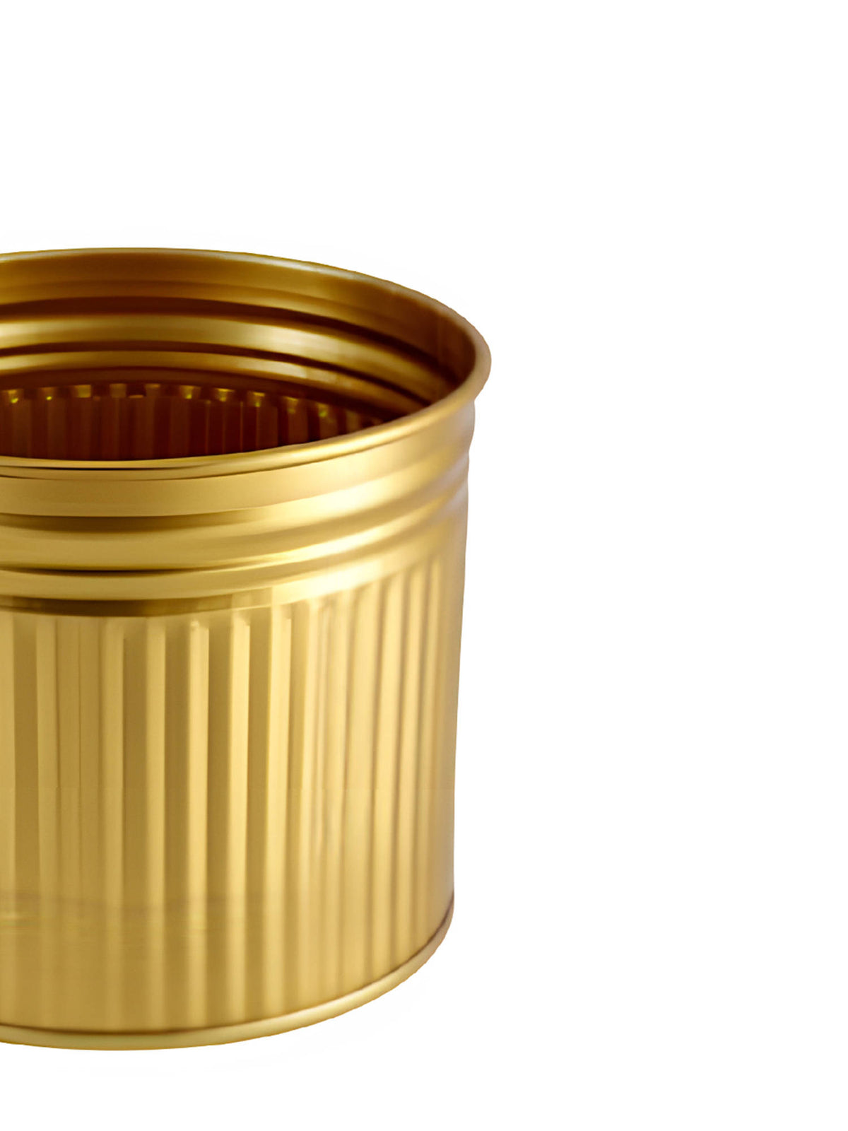 Aarvi Decor Golden Metallic Freestanding Round Radiant Stripes Planter