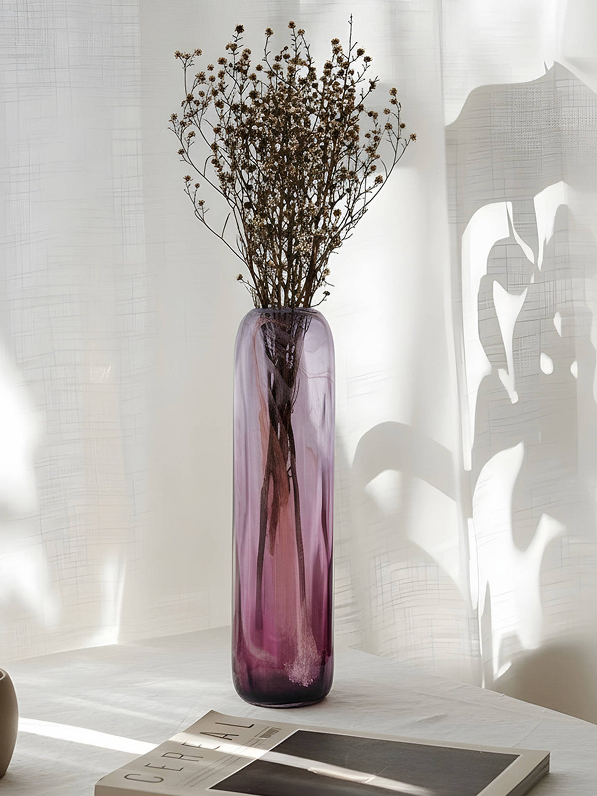 Aarvi Decor Rose Grandeur Transparent Pink Glass Vase