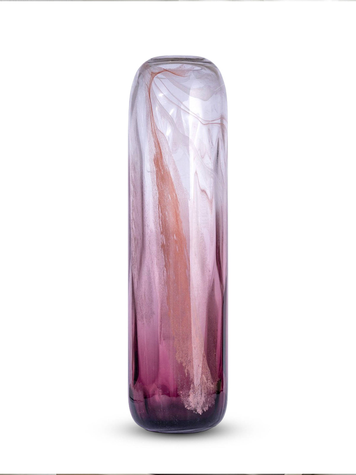 Aarvi Decor Rose Grandeur Transparent Pink Glass Vase (L) · L