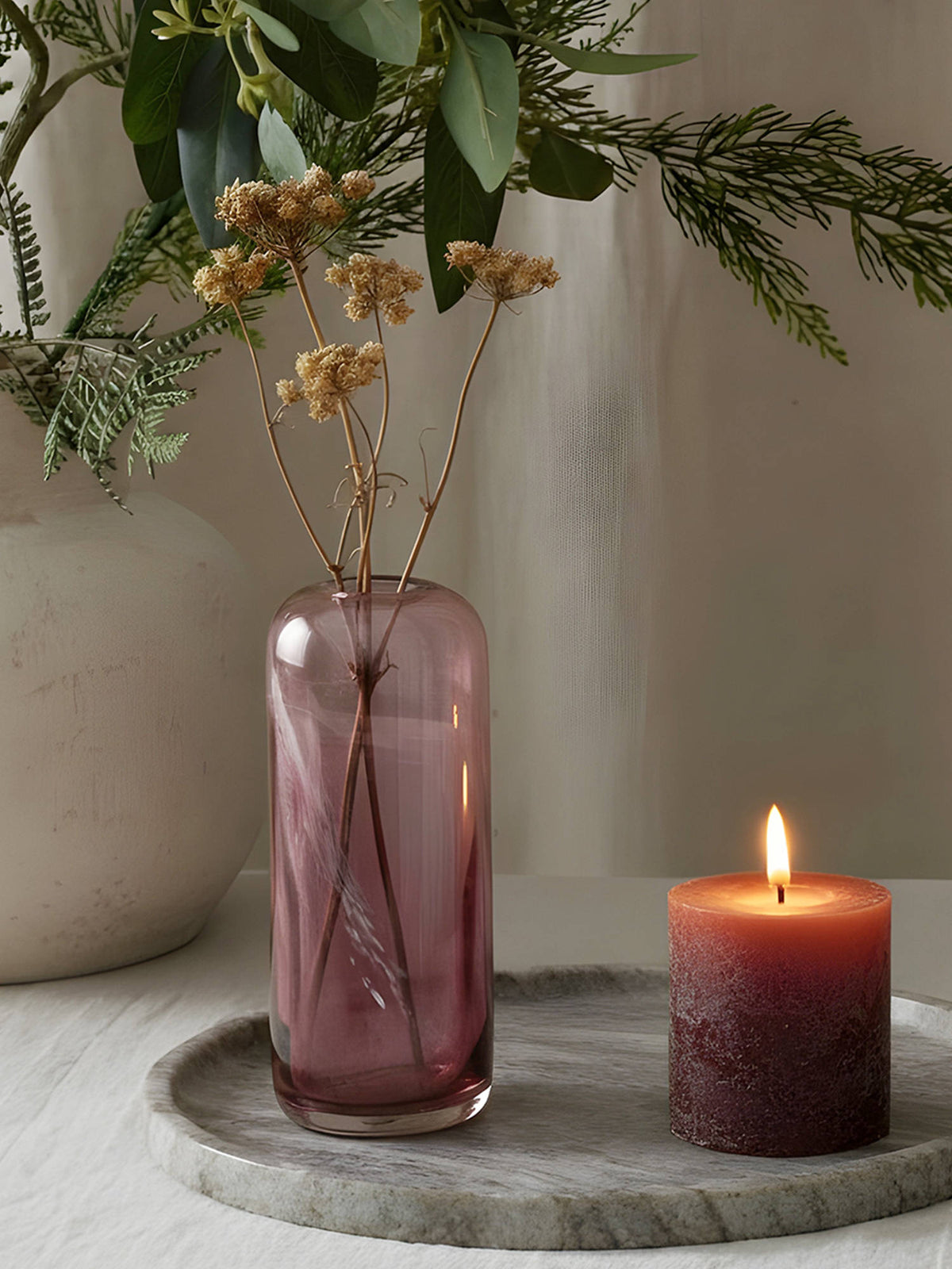 Aarvi Decor Rose Grandeur Transparent Pink Glass Vase