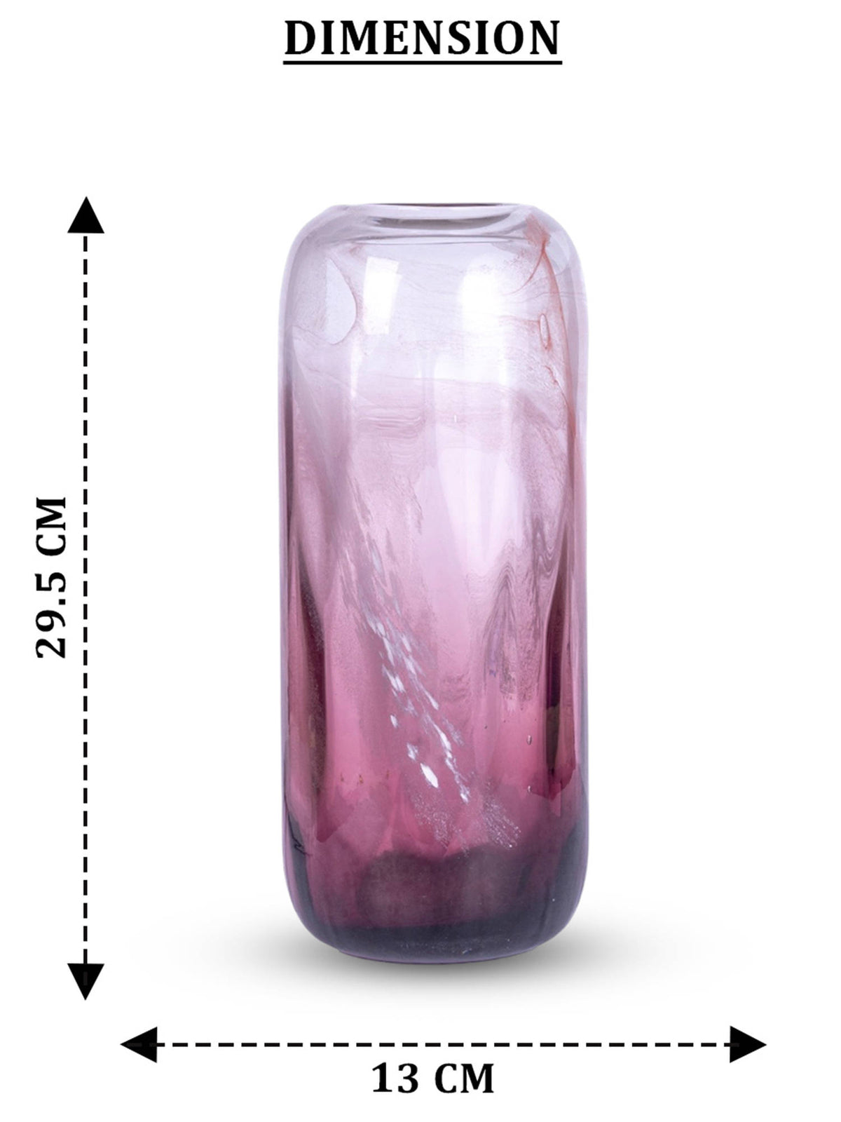 Aarvi Decor Rose Grandeur Transparent Pink Glass Vase