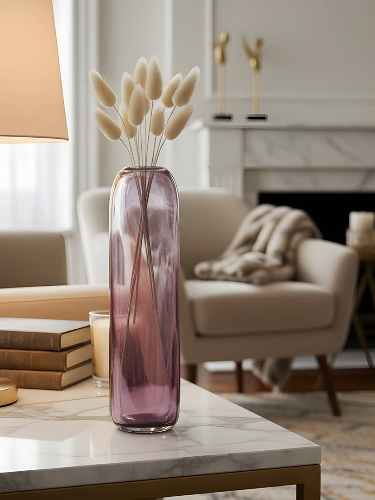 Aarvi Decor Rose Grandeur Transparent Pink Glass Vase