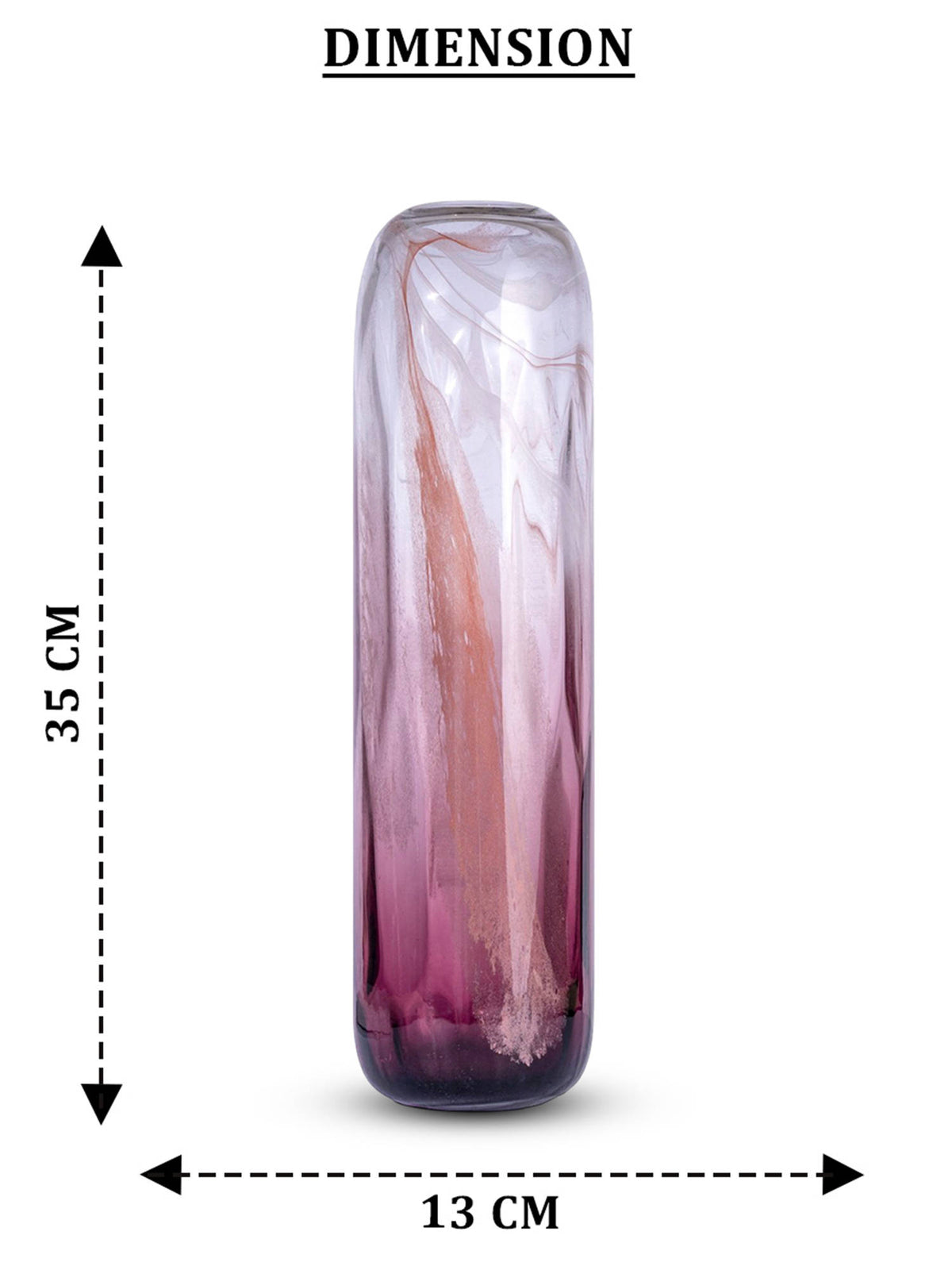 Aarvi Decor Rose Grandeur Transparent Pink Glass Vase