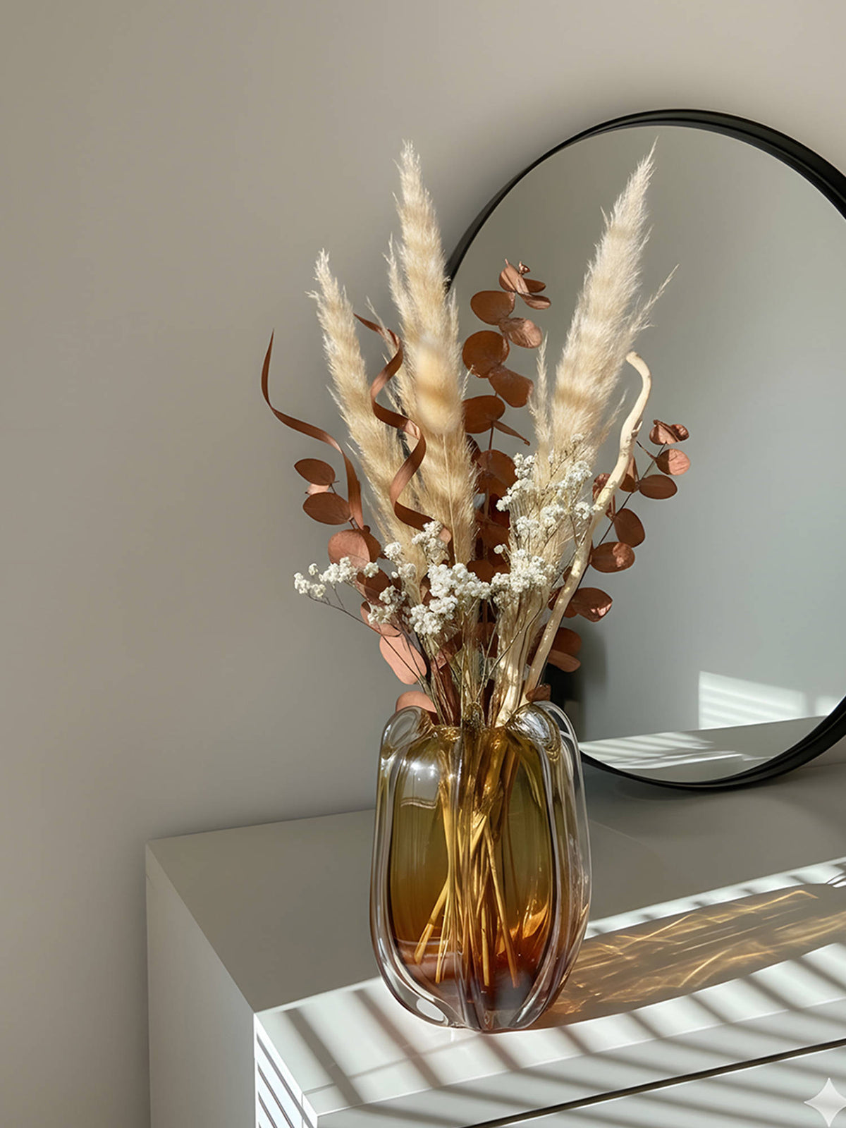 Aarvi Decor Autumn Meadow Yellow Glass Vase