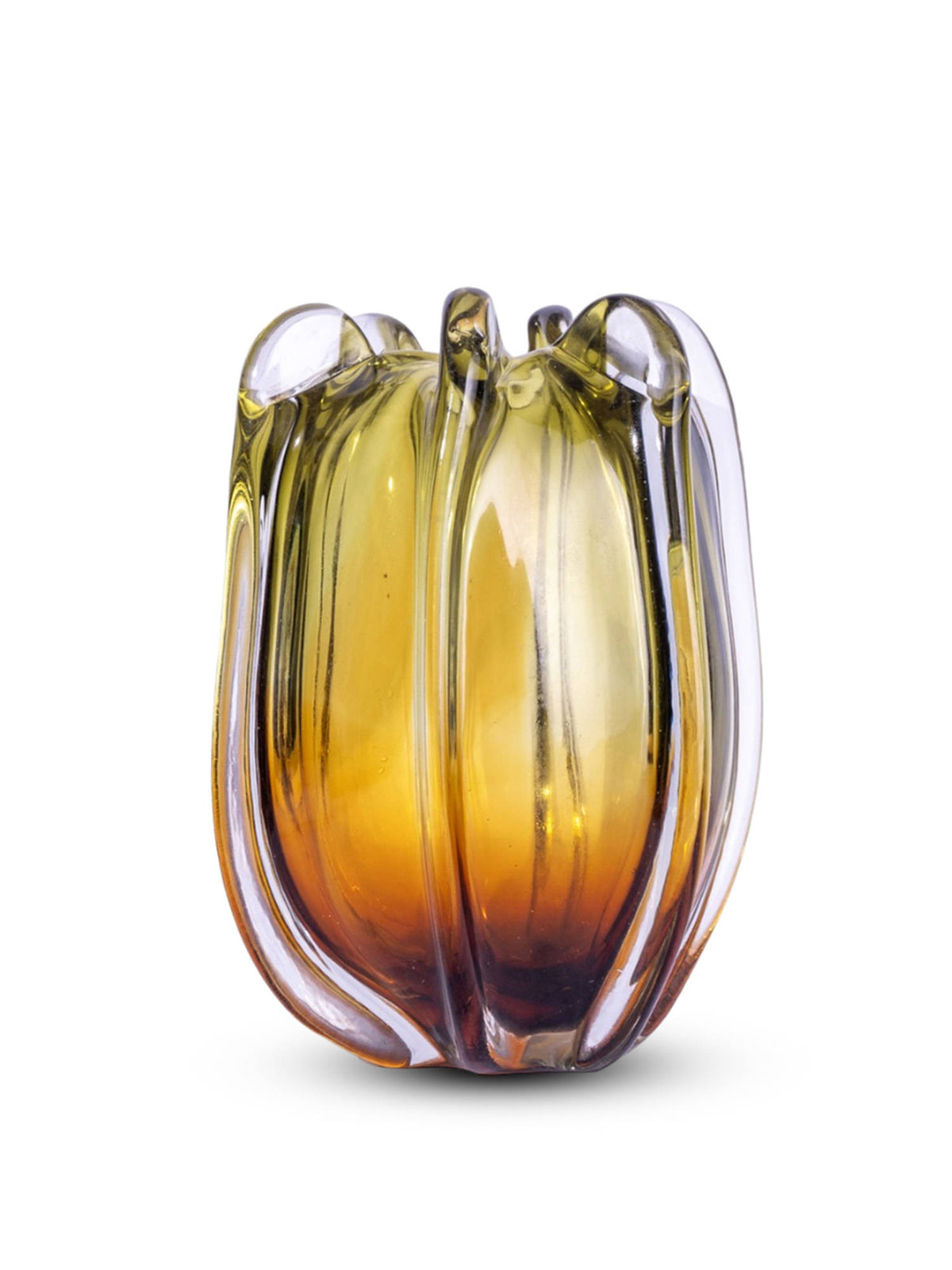 Aarvi Decor Autumn Meadow Yellow Glass Vase