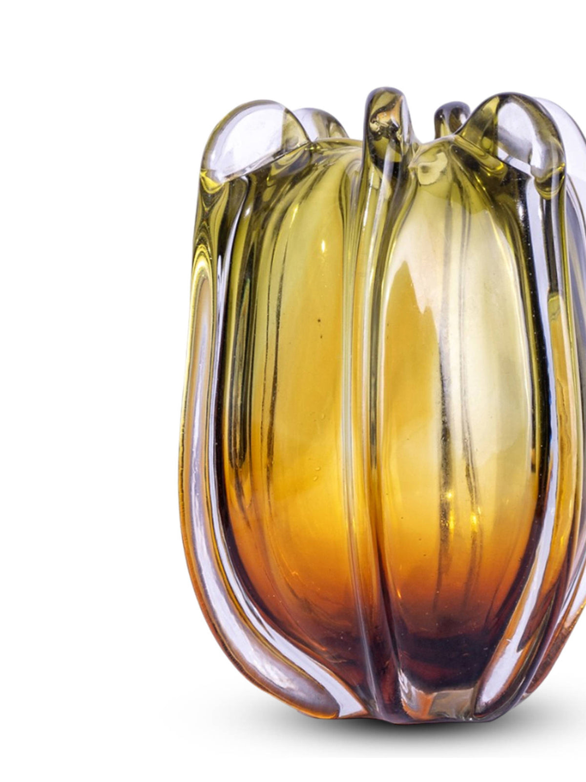 Aarvi Decor Autumn Meadow Yellow Glass Vase