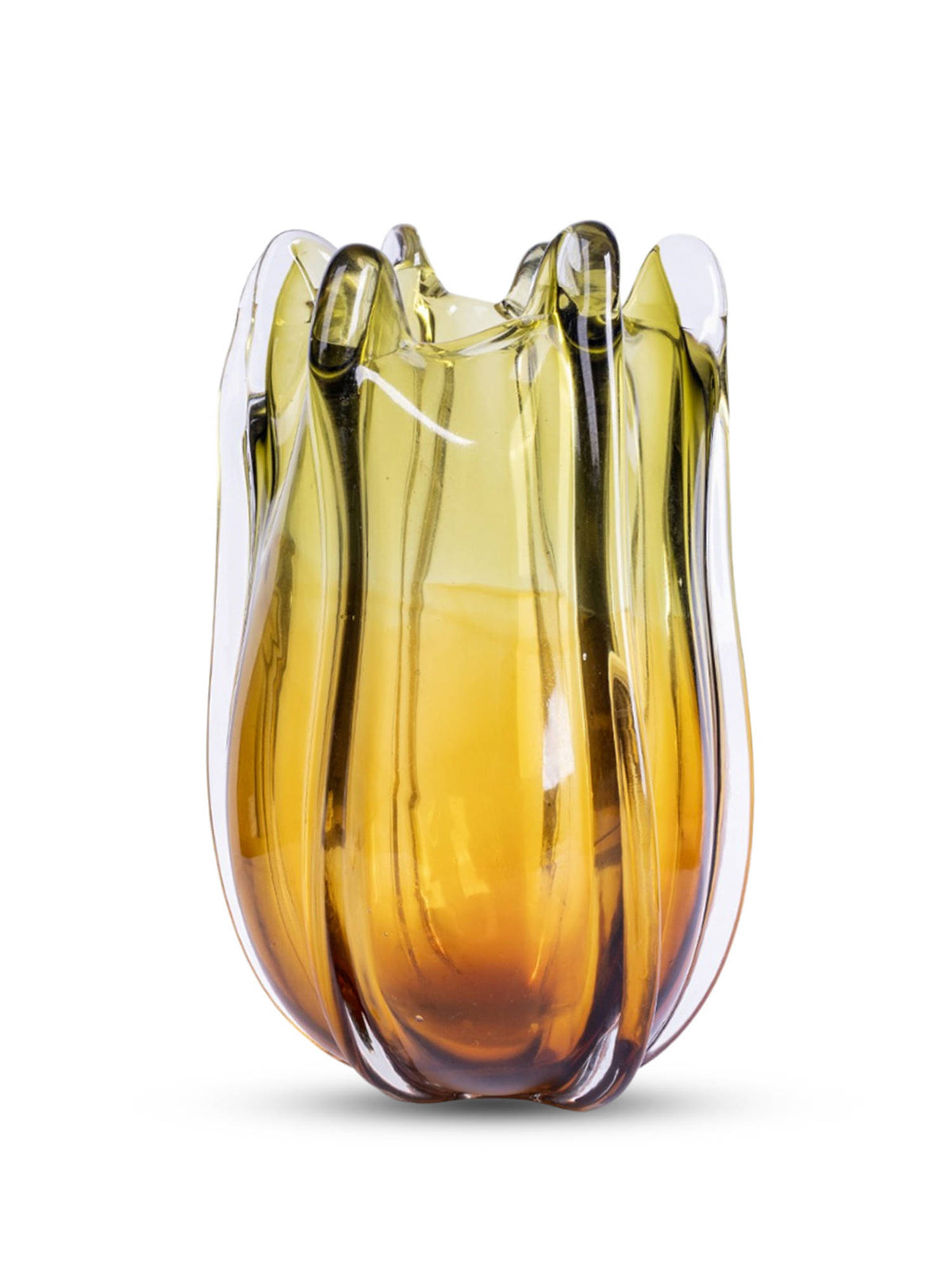 Aarvi Decor Autumn Meadow Yellow Glass Vase