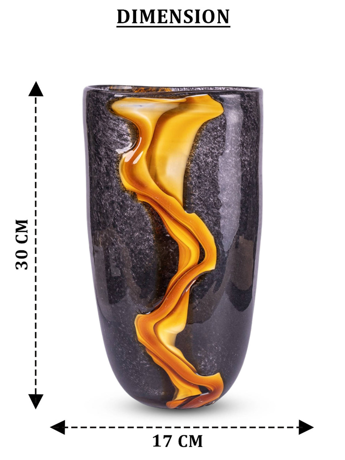Aarvi Decor Midnight Crest Transparent Black Glass Vase