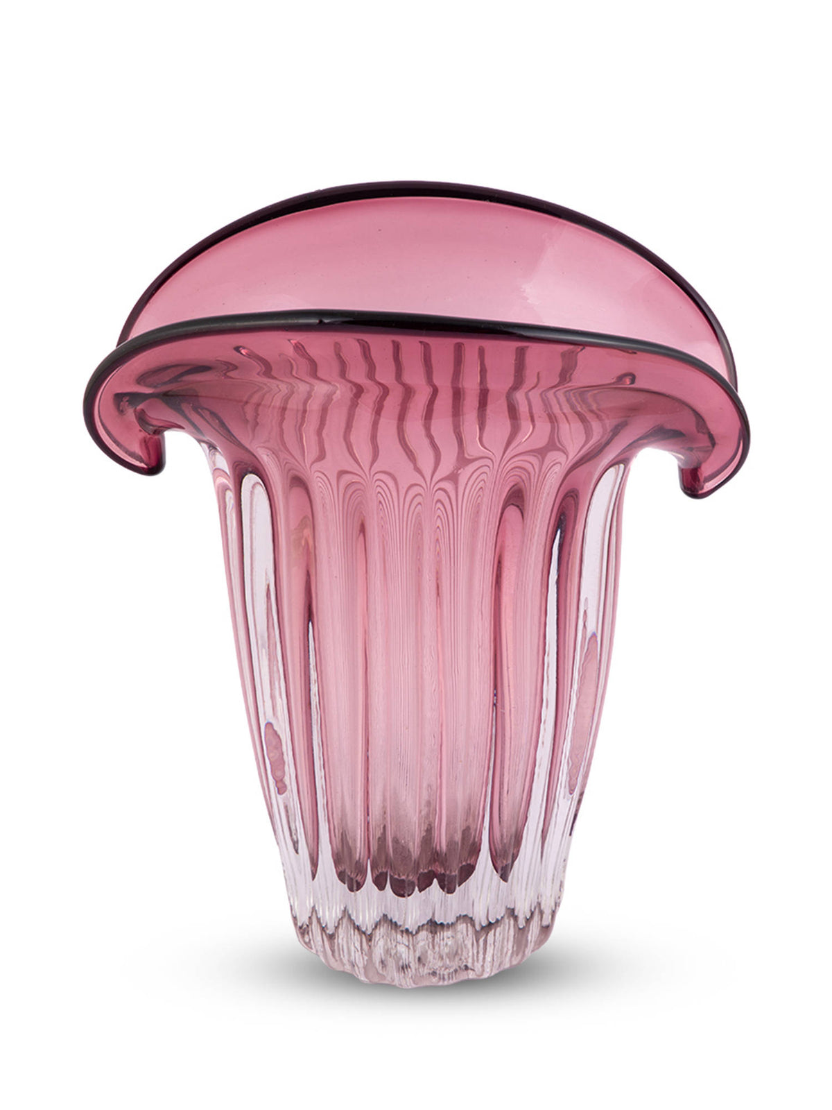 Aarvi Decor Blush Bloom Transparent Pink Glass Vase (S) · S