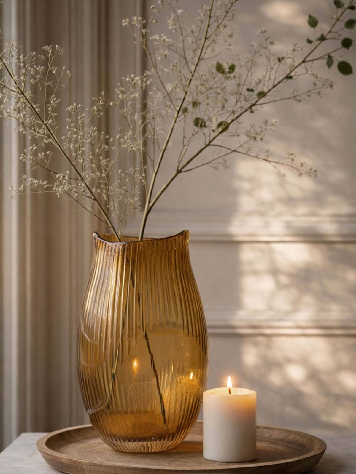 Aarvi Decor Yellow Elysium Transparent Glass Vase