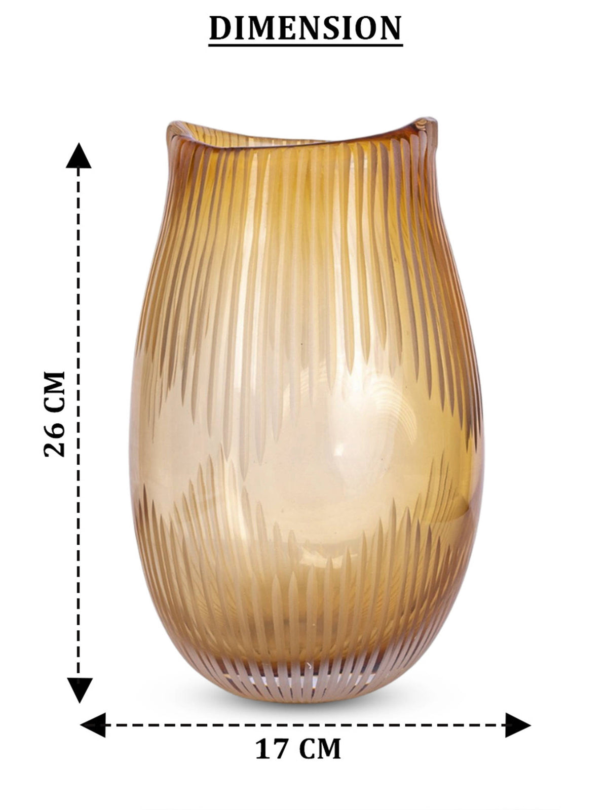 Aarvi Decor Yellow Elysium Transparent Glass Vase