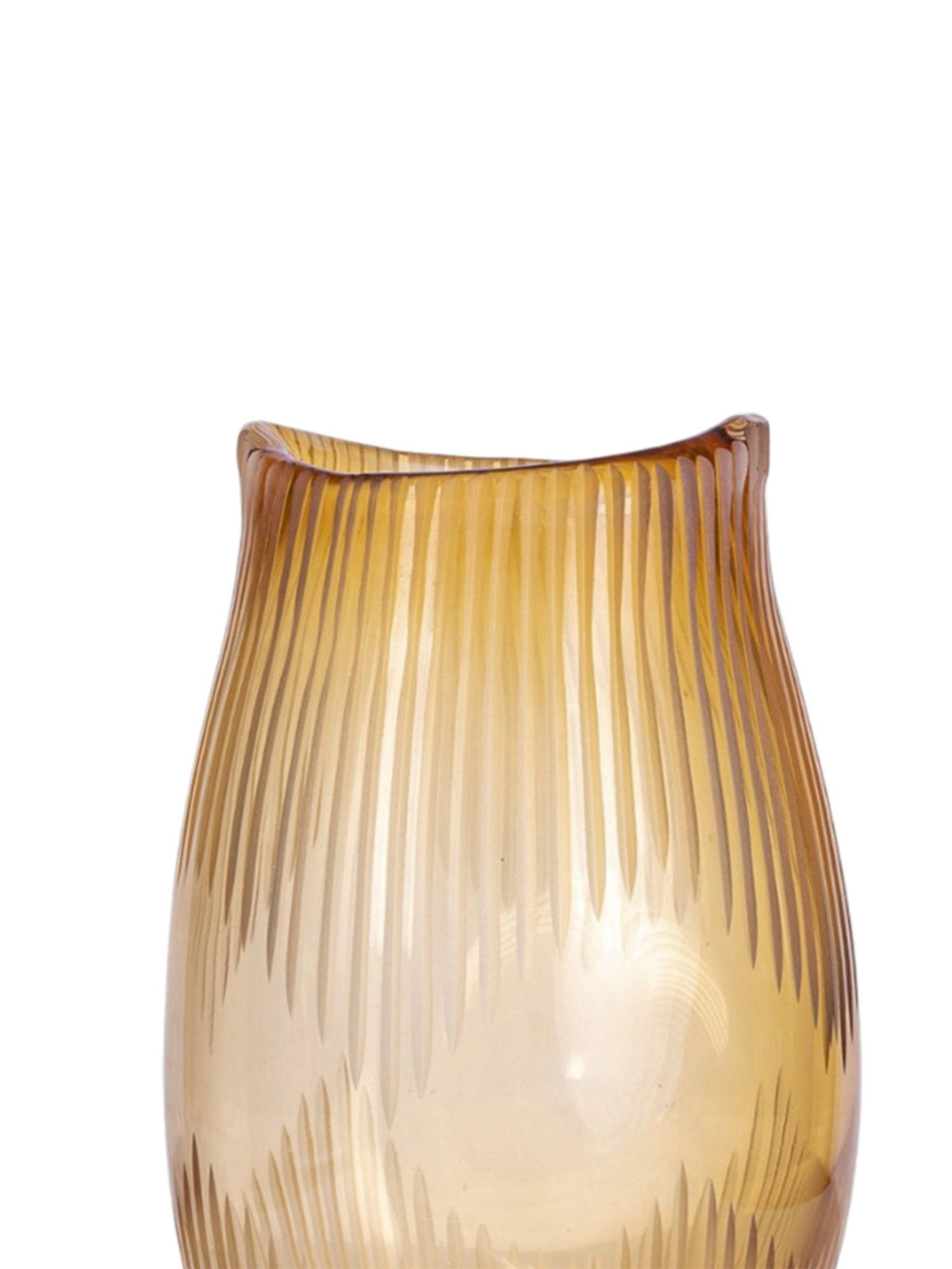 Aarvi Decor Yellow Elysium Transparent Glass Vase