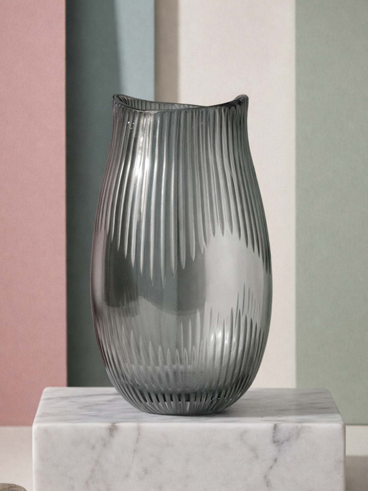 Aarvi Decor Smokey Grey Elysium Transparent Glass Vase · One Size
