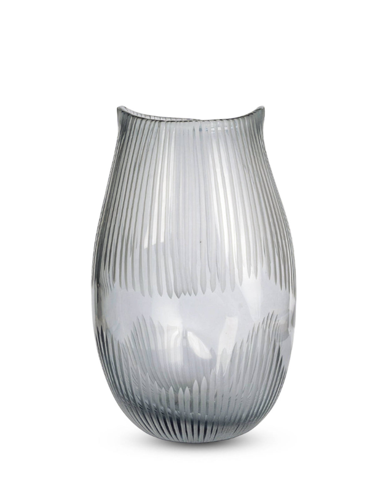 Aarvi Decor Smokey Grey Elysium Transparent Glass Vase