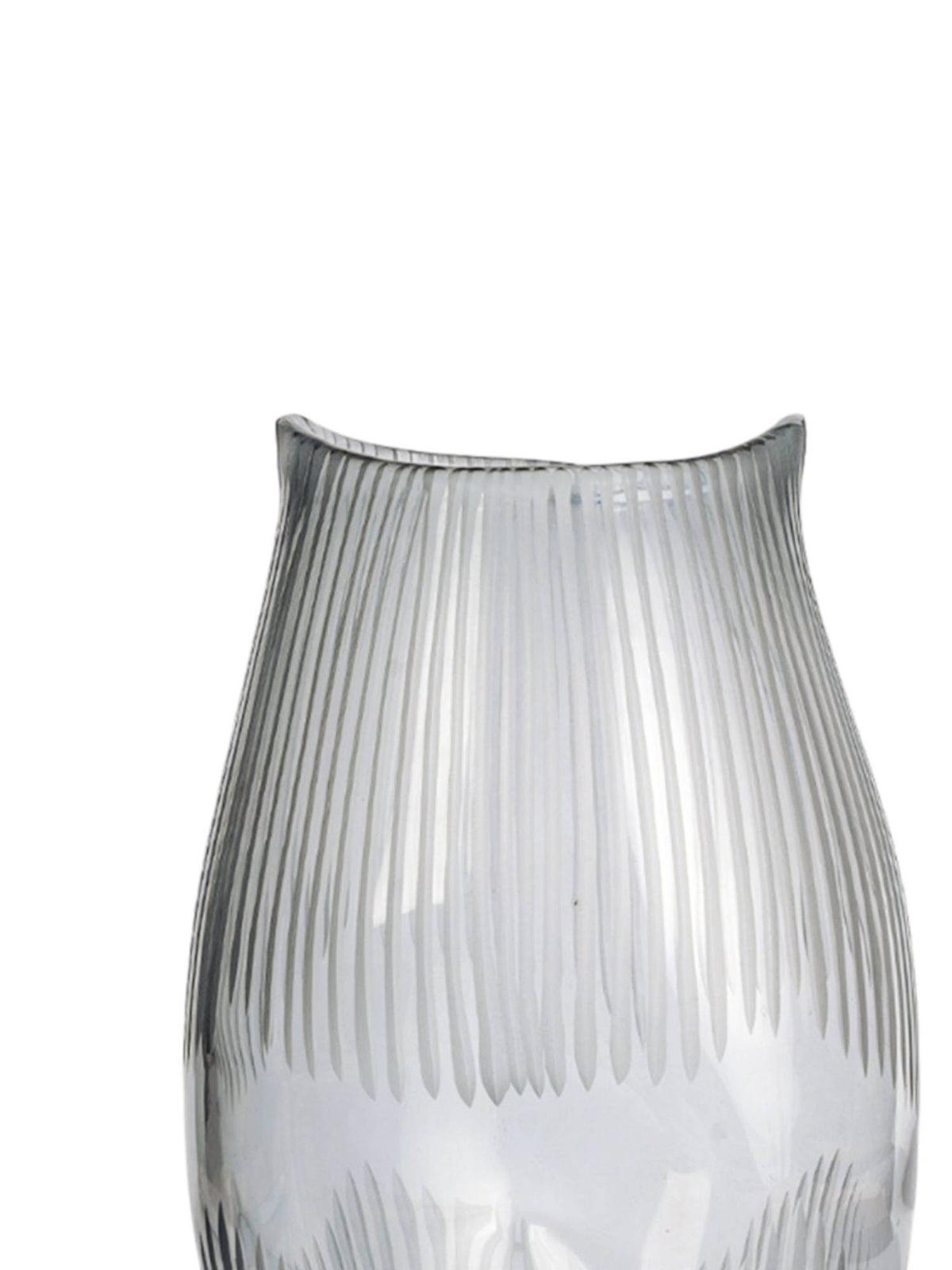 Aarvi Decor Smokey Grey Elysium Transparent Glass Vase
