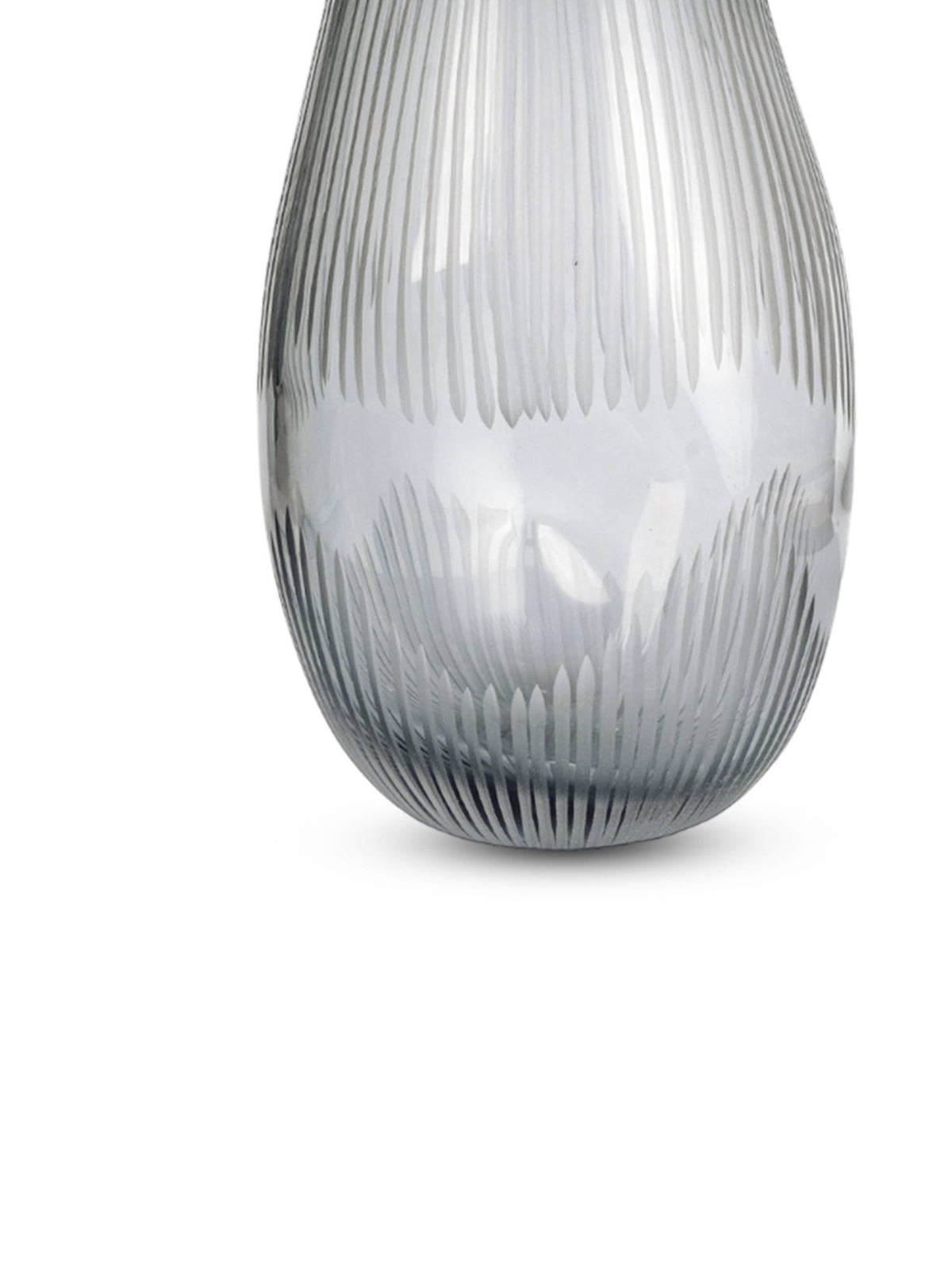 Aarvi Decor Smokey Grey Elysium Transparent Glass Vase