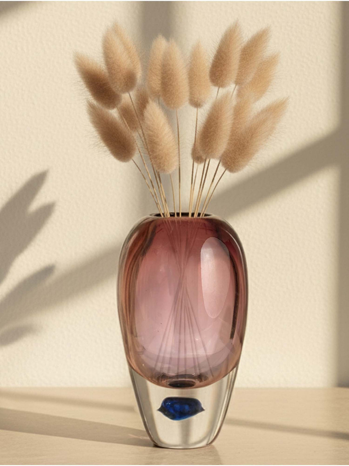 Aarvi Decor Cased Luxe Pink Transparent Glass Vase
