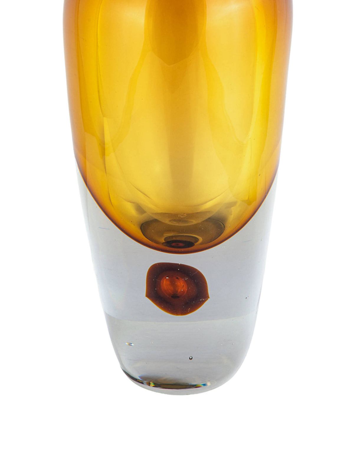 Aarvi Decor Amber Cased Luxe Yellow Transparent Glass Vase