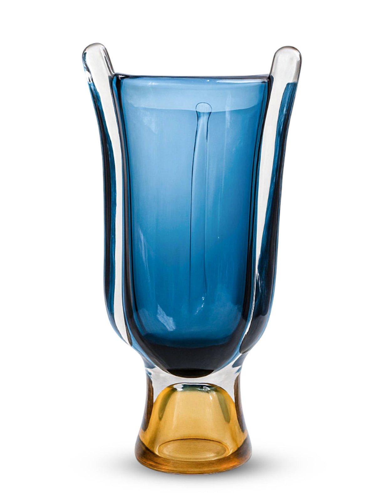 Aarvi Decor Ocean Horizon Blue Transparent Glass Vase