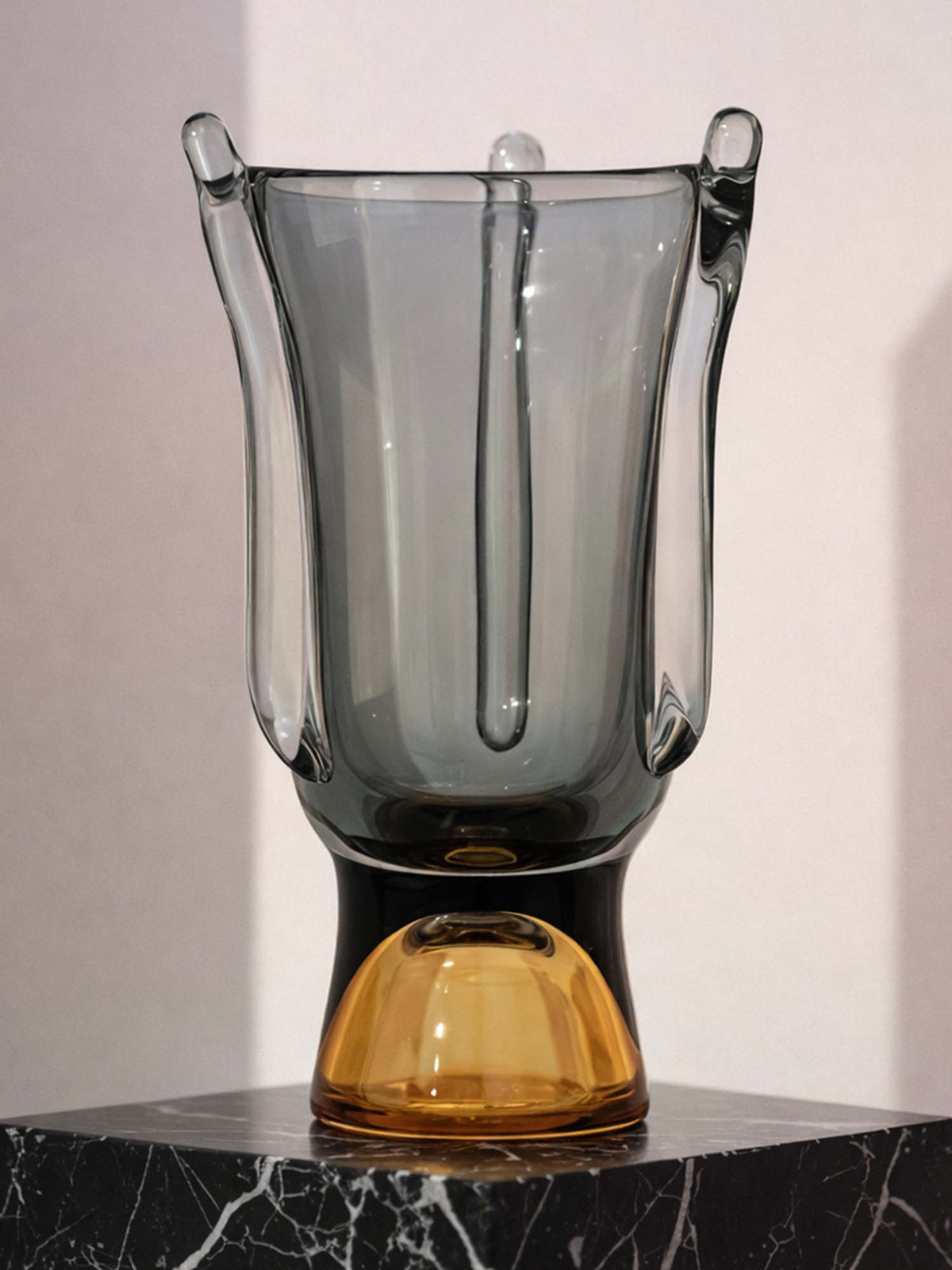 Aarvi Decor Smokey Horizon Grey Transparent Glass Vase · One Size