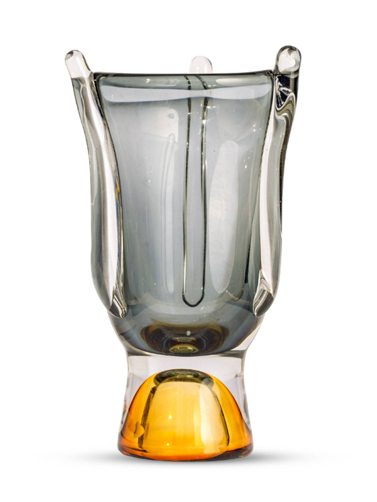 Aarvi Decor Smokey Horizon Grey Transparent Glass Vase