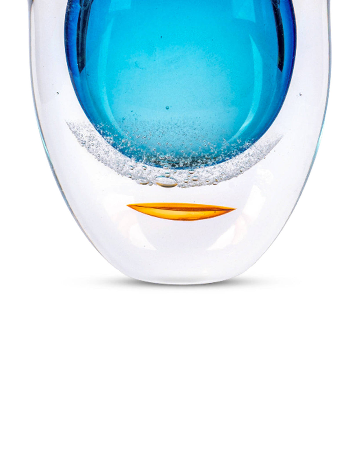 Aarvi Decor Blown Luxe Blue Transparent Glass Vase