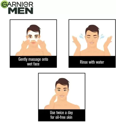 Garnier Men Turbo Bright [ Anti Pollution + Brightening ] [ Pack Of 1*100g ] Face Wash (100 g)